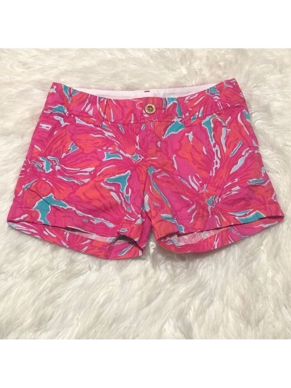 Lilly Pulitzer The Callahan Pink Patterned Women's Shorts Sz 00